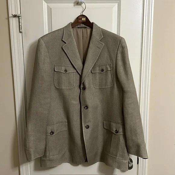 Brooks Brothers Tan Linen 48L (Long) Blazer Sportcoat - Picture 2 of 9